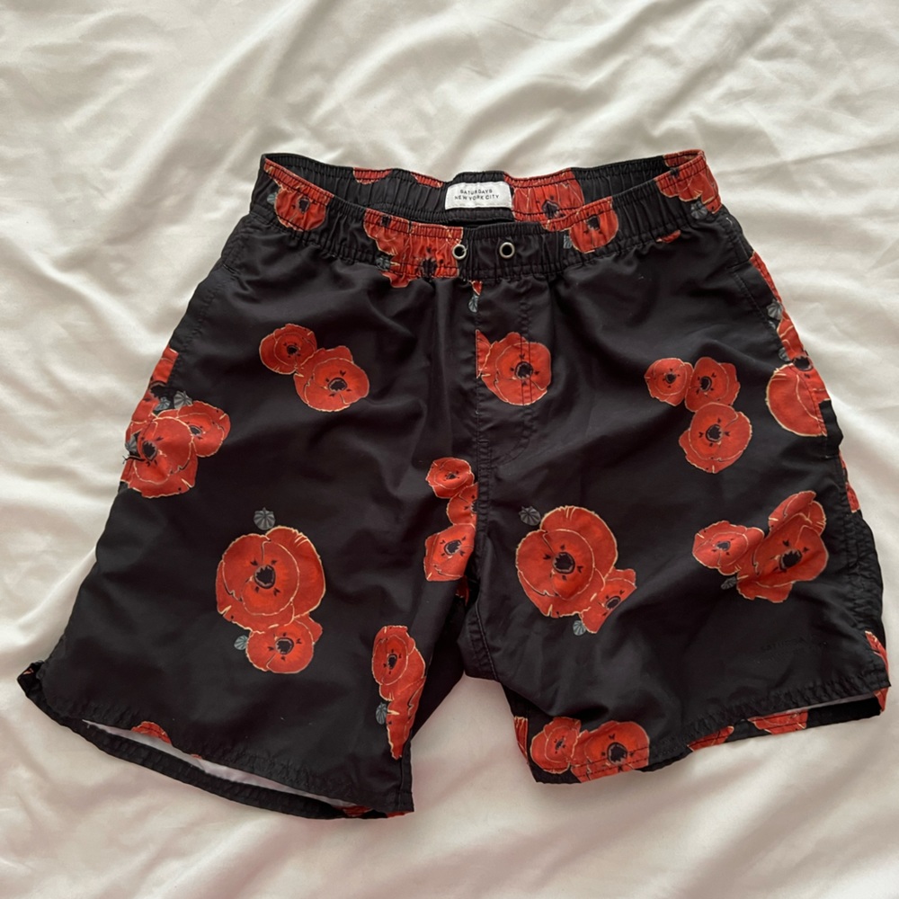 Saturdays New York City Black Men's Swim Trunks Bottoms Size XS
